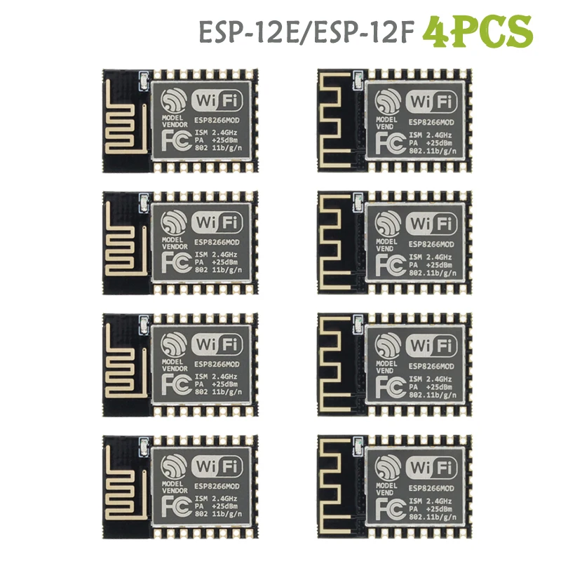 4pcs ESP8266 ESP-12F ESP-12E WiFi Serial Module Microcontroller 802.11N Wireless Transceiver Remote Port Network Module