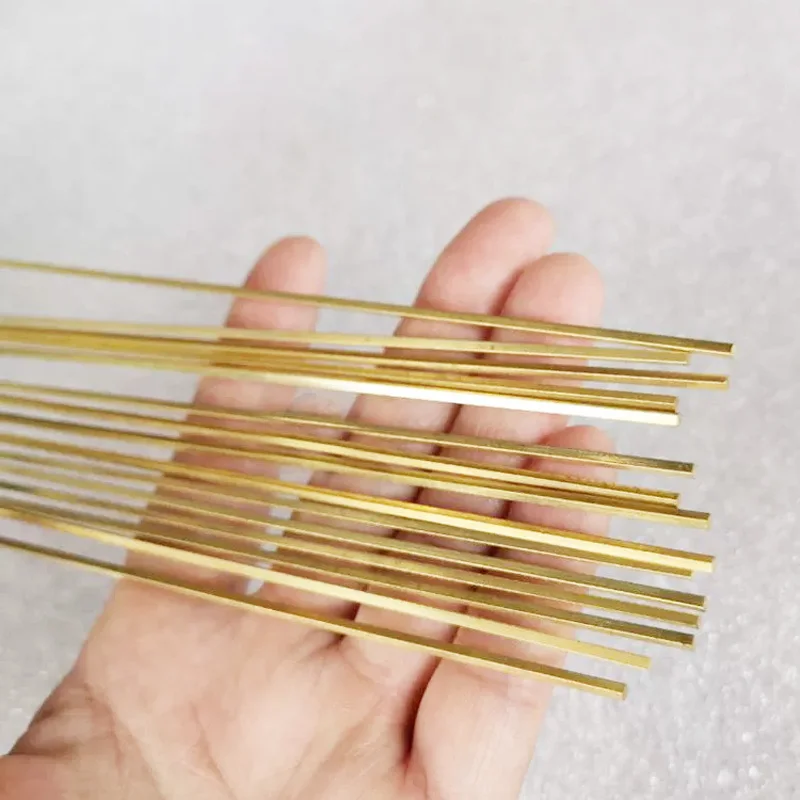 Длина 500 мм, латунный квадратный стержень, плоский стержень, твердый стержень 1x1,5x1,5/2x2/2,5x2,5/3x3/4x4/5x5/6x6/7x7/8x8/9x9/10x10~19x19 мм, металлическая полоса