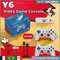 Y6 Game Stick Retro Video Game Console 2.4G Wireless Controller 4K HD TV Video Portable Handheld Game Console Family Multiplayer