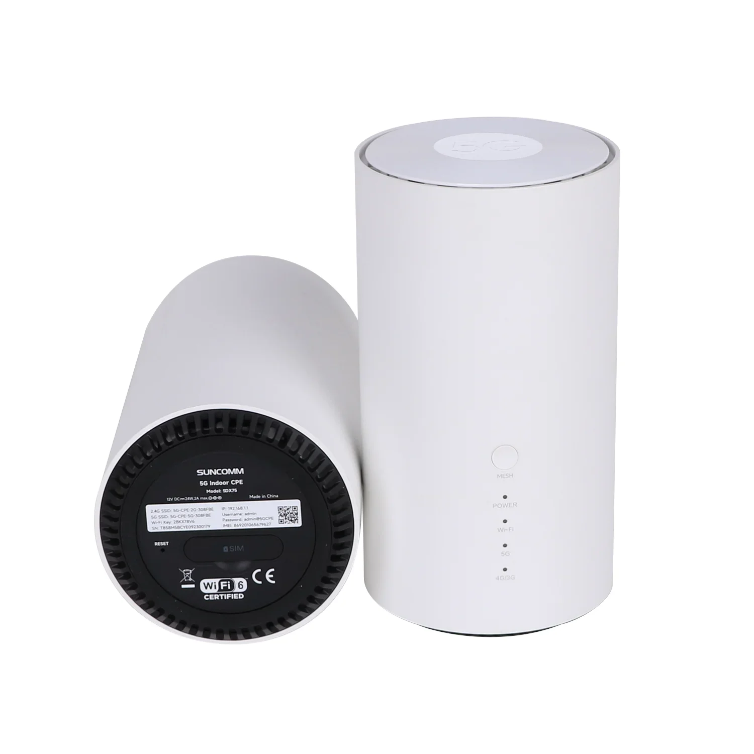 

5G CPE Sim Router,5G CPE,SA/NSA SDX65 Dual-Band WiFi6 2.4G/5G VoIP/VoLTE/VoNR Gigabit LAN TS-9 Port Suitable for Indoor Use