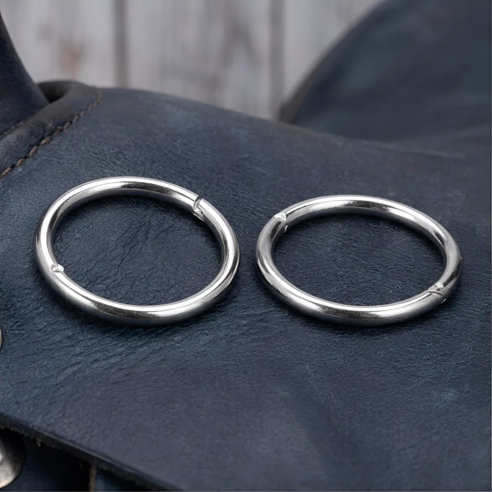 

2Pcs Carbon Steel Bull Nose Ring Heavy Duty Durable Carbon Steel Ring Automatic Locking Automatic Locking Ring