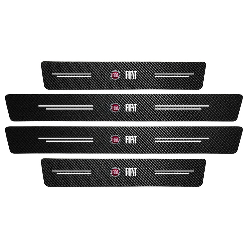 Fiat Abarth Special 4/5Pcs Carbon Fiber Door Sill Strips Anti‑Wear Interior Protector Sticker Fit Stilo 500 Ducato Tipo FR Punto