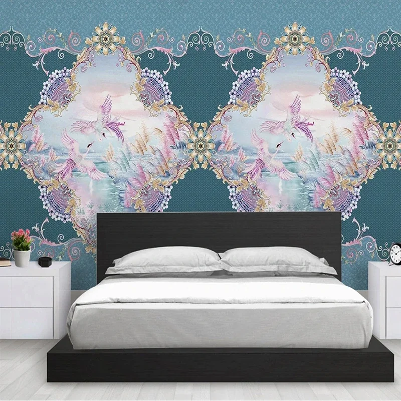 

Custom 3D Mural Wallpaper Hand-Painted Peacock Pattern Seamless Splicing Bedroom Background Wall Covering Tapety Art Home Décor