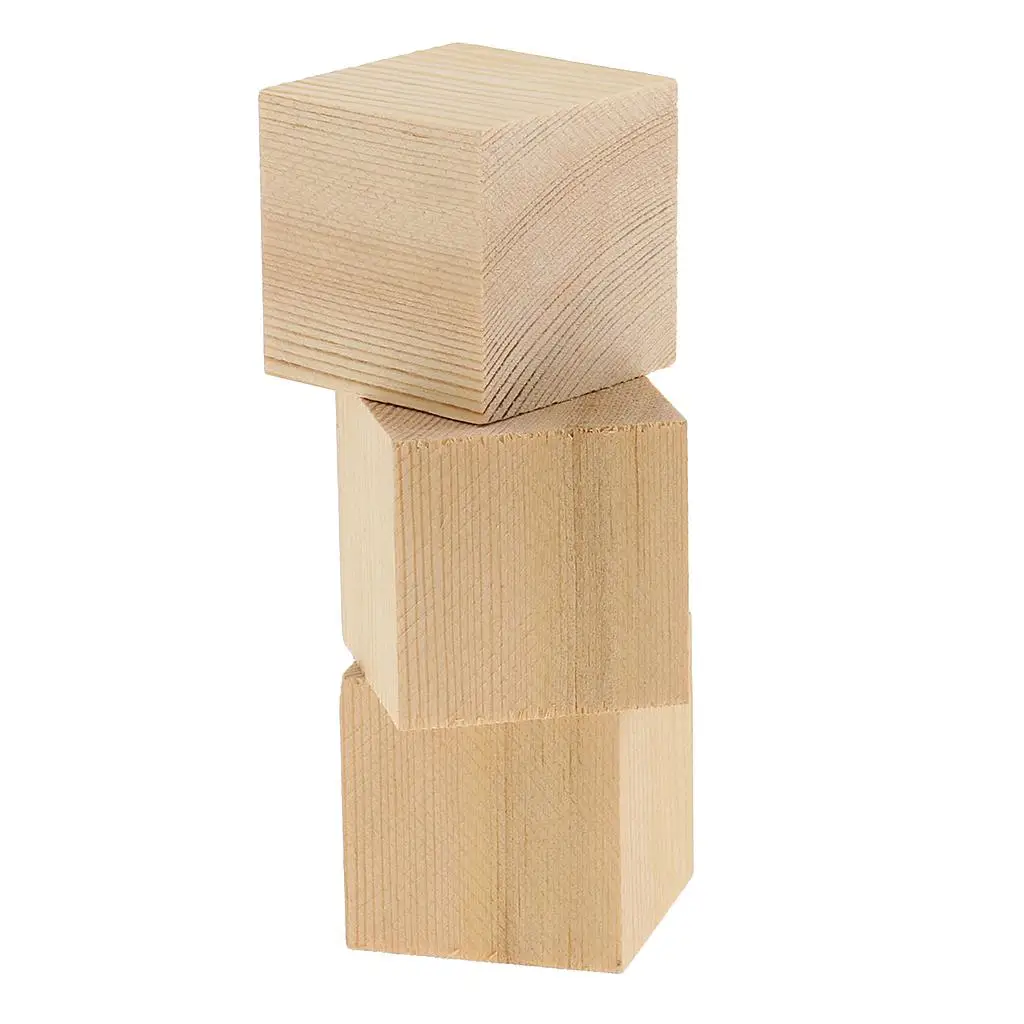 مكعبات خشبية - 15/20/35 مم - كتل خشبية مربعة صغيرة لمكعبات الصور والحرف اليدوية
