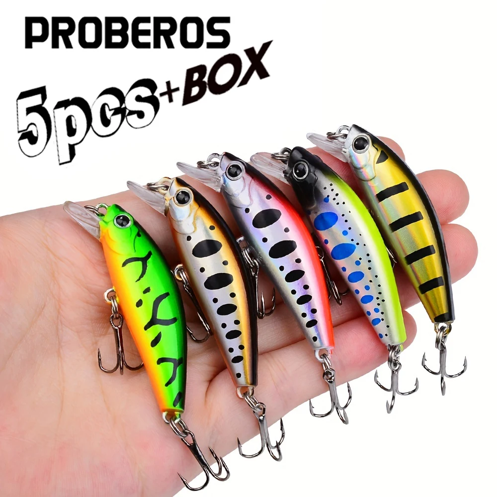 5 Pieces of Crank Bait Artificial Hard Bait 56mm/6.8g Crank Bait Wobbler Fishing Tackle Fishing Upturned Outdoor Fishing Gear