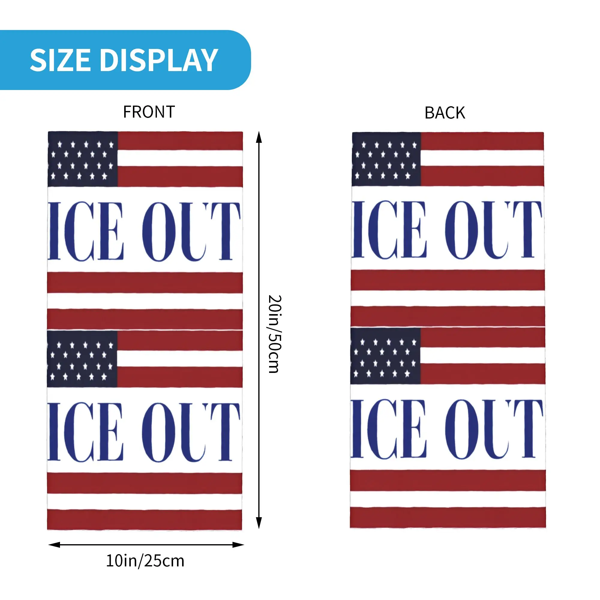 ice Out  Anti Ice Minneapolis Abolish Ice Mask Scarf Merchandise Neck Gaiter  Bandana Summer Hiking Headwear Unisex Breathable