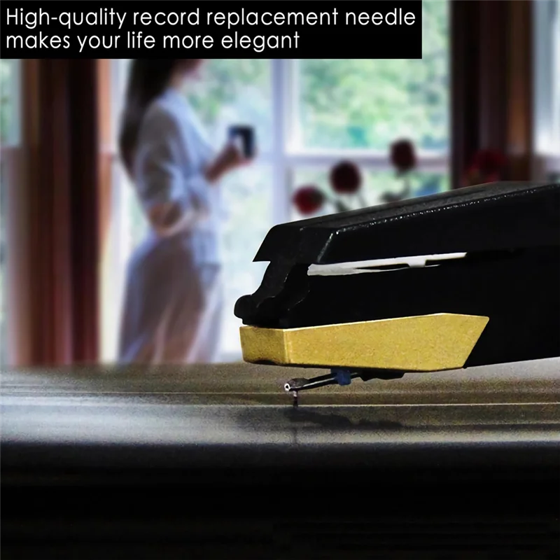 B03B-Replacement Stylus With 1Pcs Stylus Cleaning Brush, Replacement For LP Vinyl Phonograph