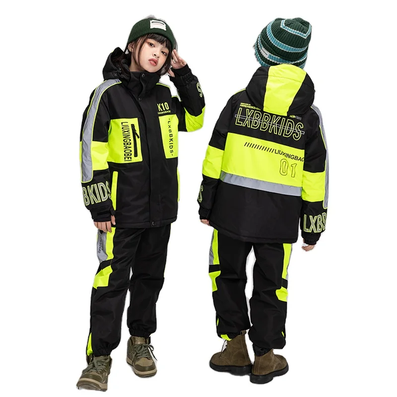 

New Children Thermal Ski Suit Boys Girls Skiing Jacket Pants Set Windproof Waterproof Snowboarding Clothes Snowsuit Teenagers