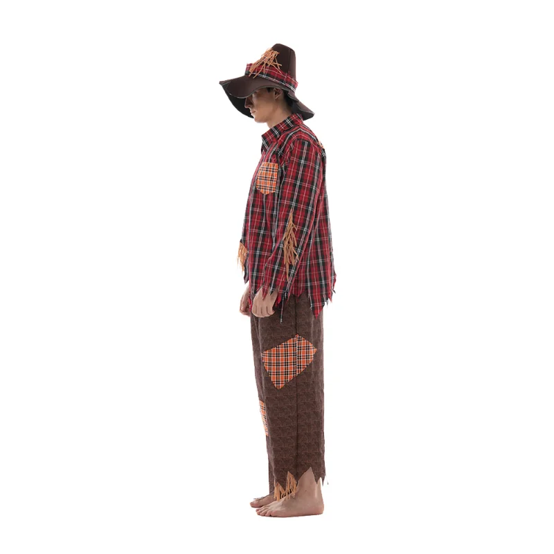 Men 's Scarecrow Cosplay Straw Man Halloween Costume For Adult Christmas Party Stage Fancy Dress