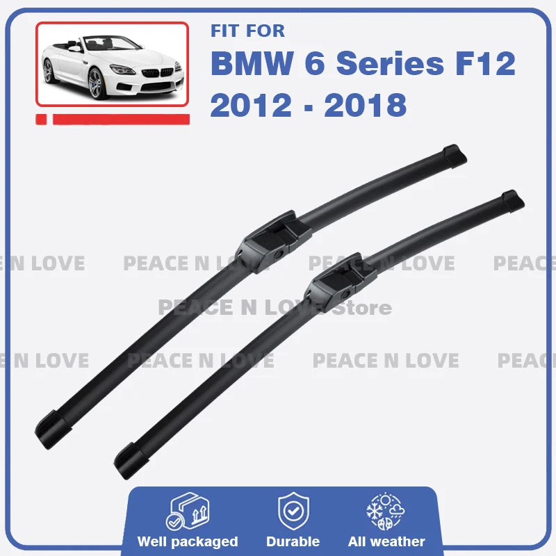 

Front Wiper Blades For BMW 6 Series F12 Convertible 2012 - 2018 2PC Windshield Rubber Brushes Windscreen Window Car Accessories