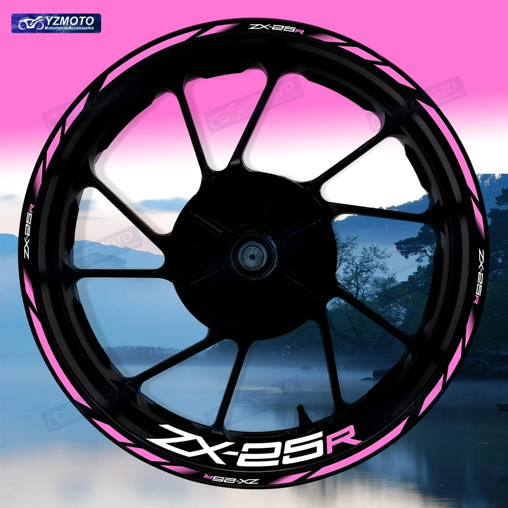 

For ZX-25R ZX25R ZX 25R Motorcycle 17 Inch Front And Rear Wheel Sticker Hub Decal Decorative Reflective Waterproof Rim Stickers