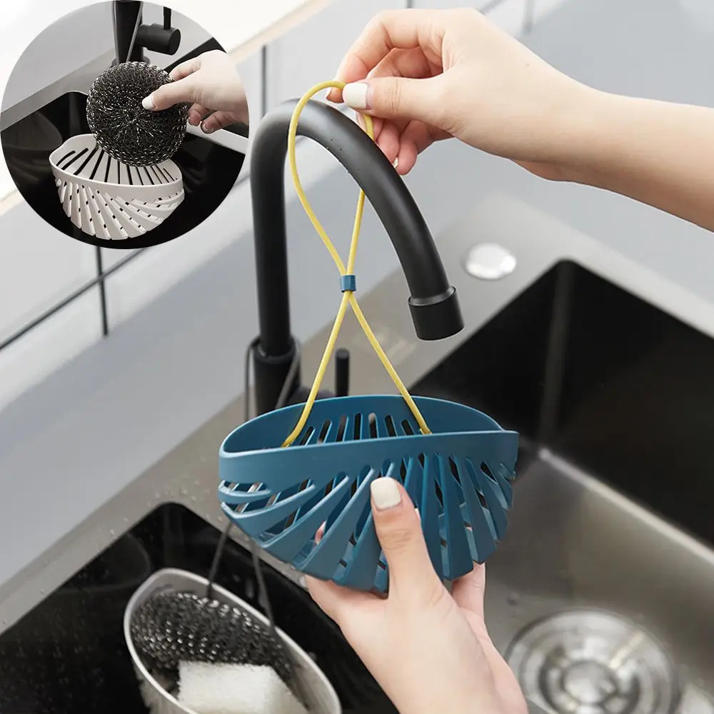 Household Portable Hanging  Drain Bag Dish Cloth Sponge Storage Bag Sink Holder Kitchen Sink Storage Tool