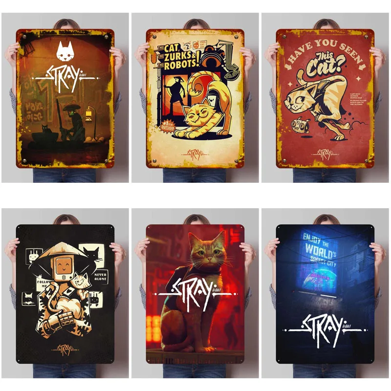 S-Stray Metal Signs Classic Game Posters House Decor Accessories for Home Decor Gaming Room Decoration Wall Art Mural Dekoration