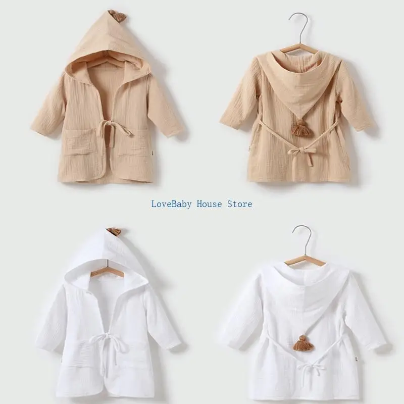 منشفة استحمام من القطن BX0D سريعة الجفاف مع ربطة عنق للاستخدام في المنزل أو السفر #2