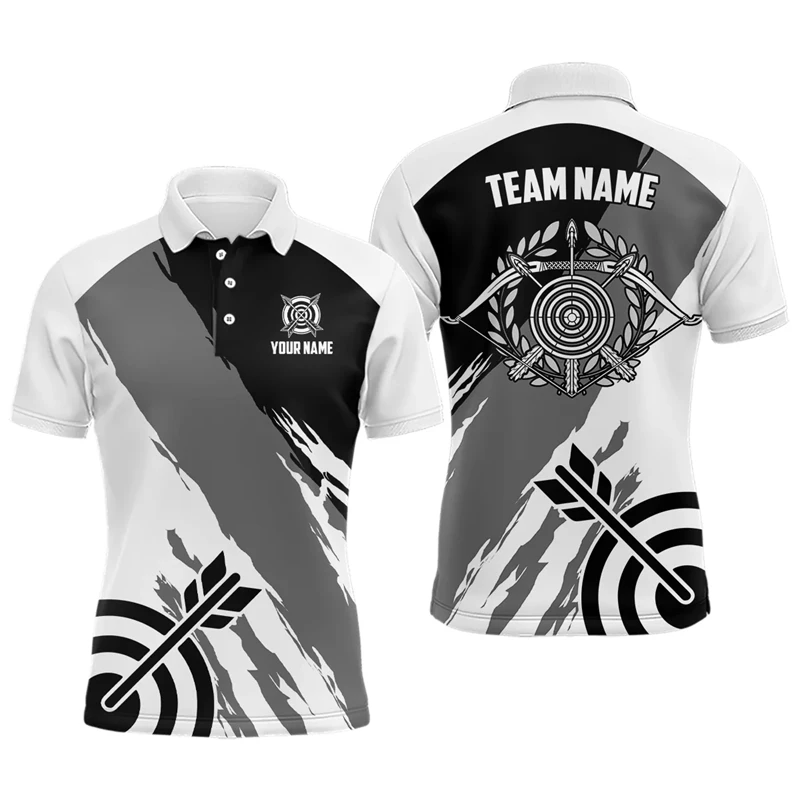 Fashion Archery Graphic Polo Shirts For Men Trend Summer Custom Name DIY Team Name Sports Tops Loose Breathable Team Uniforms