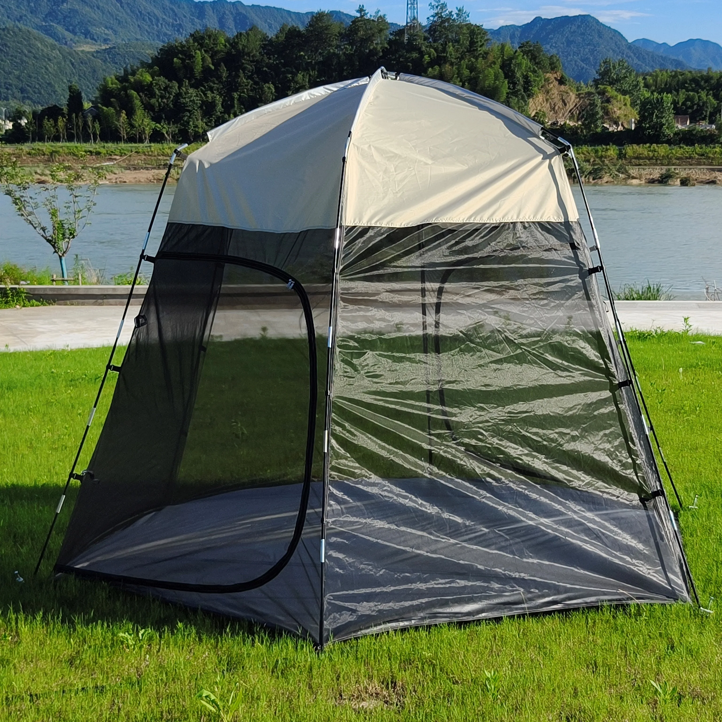 6 Person Screen House Room Gazebo,Screened Canopy Tent with Mosquito Netting Sides,Breeze Mesh Tent,Tent size: 280 * 280 * 200cm