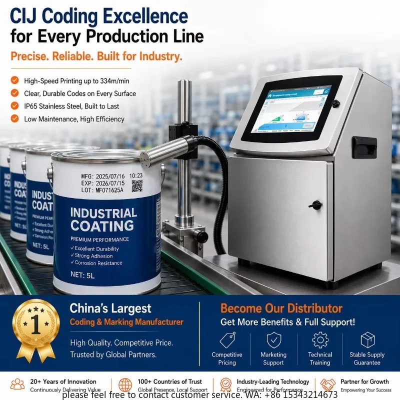 Low cost CIJ V2000 continuous inkjet printing machine OEM/ODM food packaging cable bottle valid period barcode printing machine