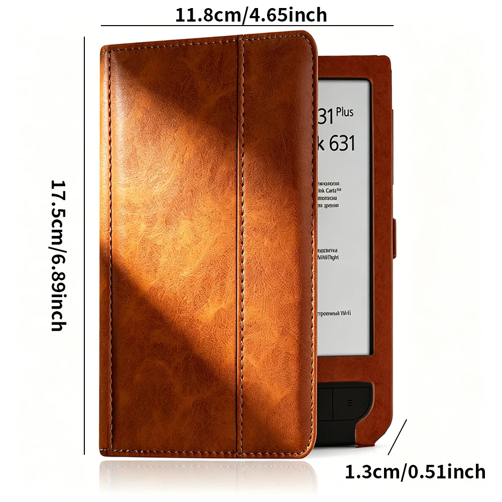 Flip Full Cover Case For Pocketbook 625 Basic Touch2 PB625 PU Leather Shockproof Ereader Protective Shell