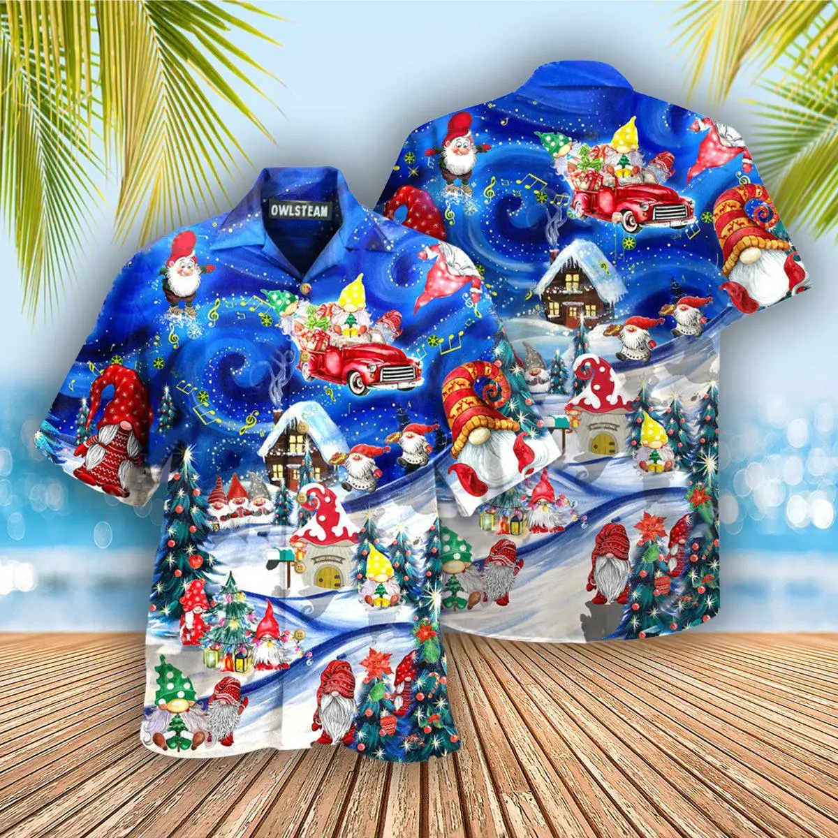 New Casual Men's Shirts Christmas Vintage Hawaiian Short Sleeve Oversize Shirts Summer Beach Wear
