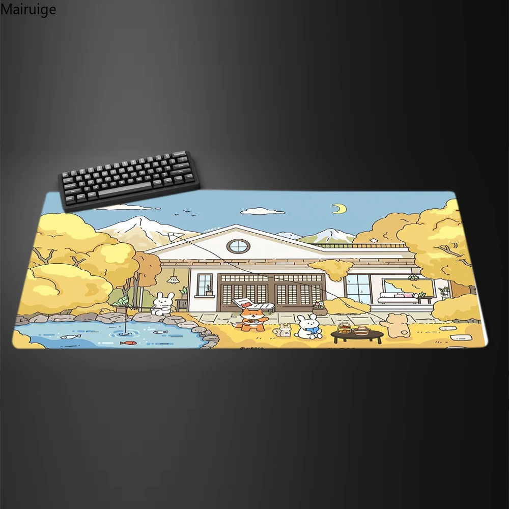 kawaii rabbit Mausepad Computer Keyboard Large Mouse Pad Desk Mat Office Accessories Cabinet Cushion Pc Gaming Non-Slip HD Rug