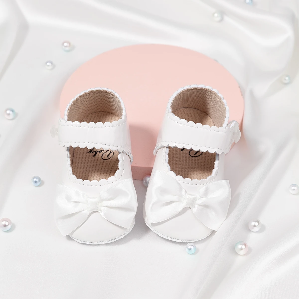 Sandales anti-alde avec nœud papillon pour bébé fille, chaussures provoqué de princesse classiques pour nouveau-né, premiers marcheurs pour tout-petits, CPull Sh, mode 2024