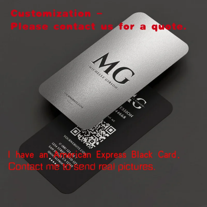 

custom.Customized Laser Metal Card High Quality Black Metal Business Cards