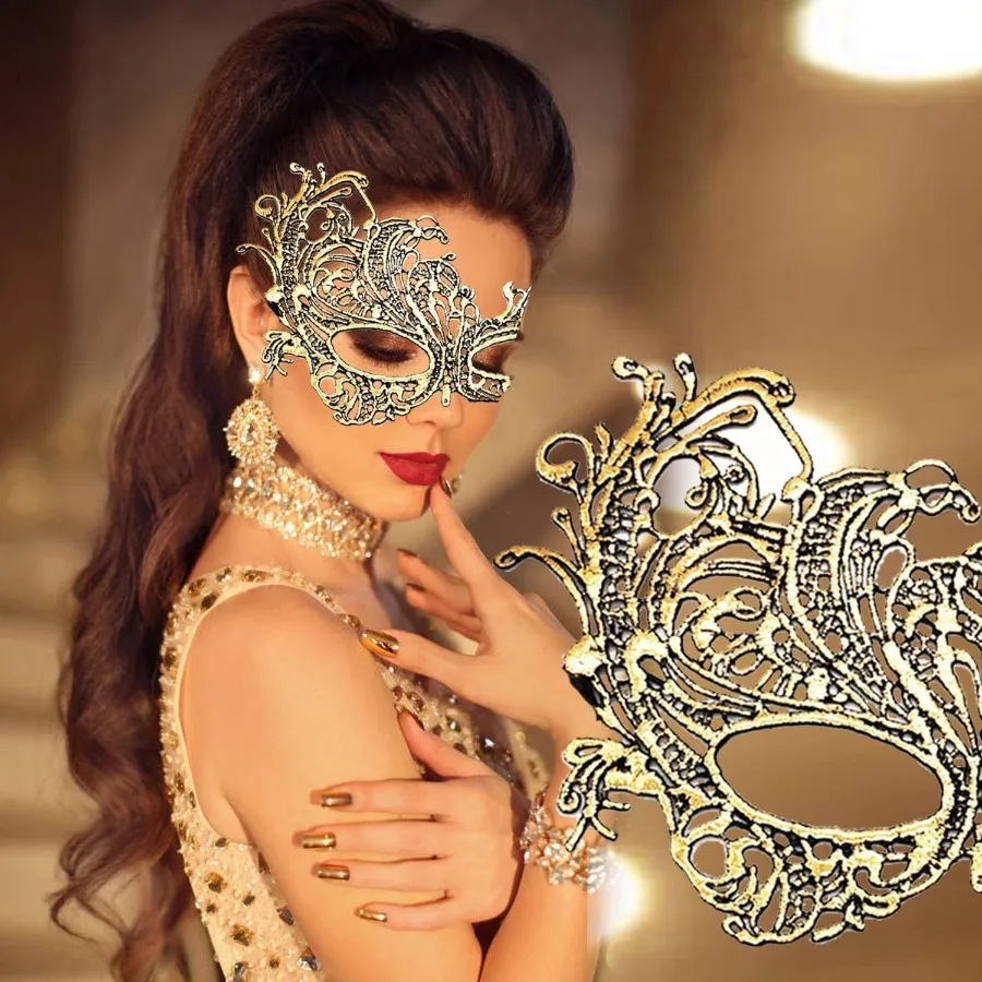 أقنعة تنكرية أنيقة للزوجين من الدانتيل لزي الهالوين ملابس حفلات ماردي غرا أقنعة رومانسية متطابقة للنساء و #4