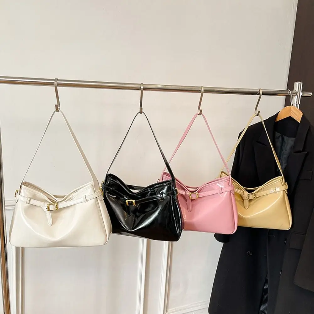 

Korean Style Retro PU Tote Bag Tote Bag Solid Color Large Capacity Handbag Ethnic Style Large Capacity Underarm Packs Travel