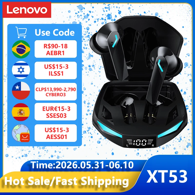 Audífonos Gamer Lenovo XT53 Impermeable Inalámbrico