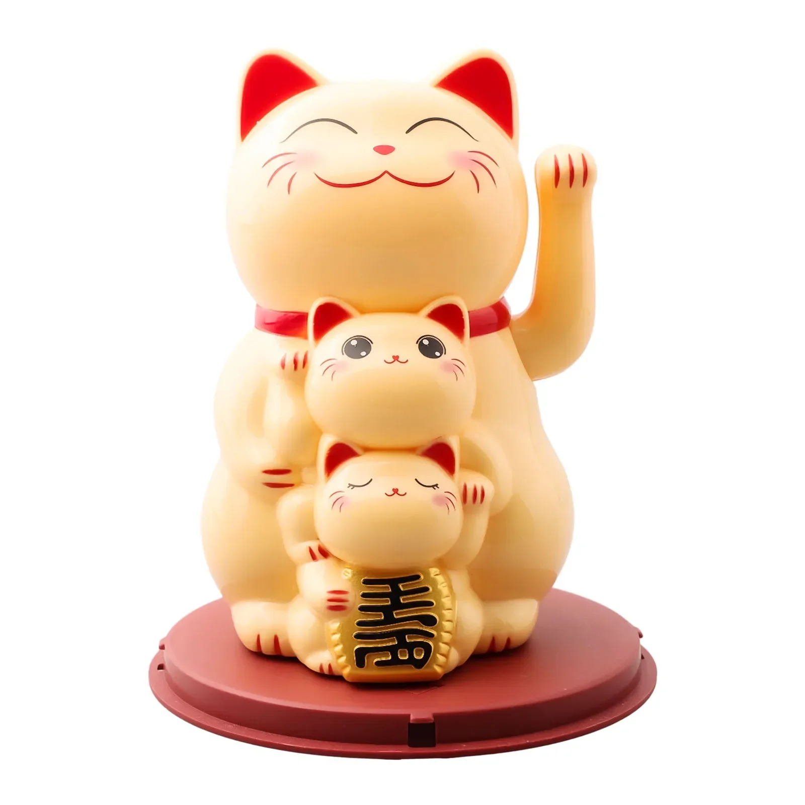 

Chinese Lucky Cat Solar-Powered Automatic Waving Lucky Cat Cashier Ornaments For The Family Of Three Welcome Waving Cat Statue