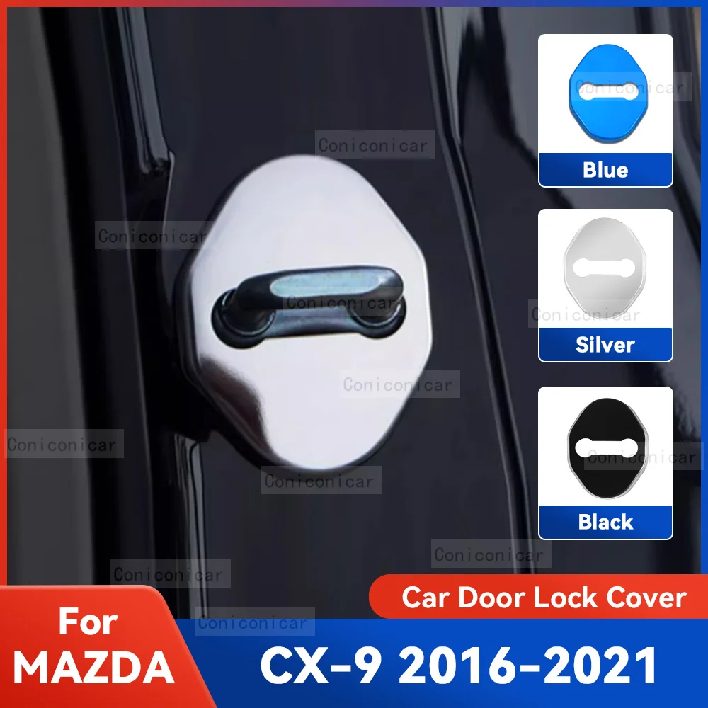 

Auto Car Door Lock Protect Cover Emblems Case Stainless Steel Decoration For MAZDA CX-9 2016-2021 Protection Accessories