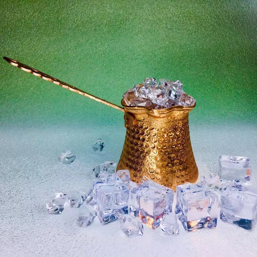 ماكينة صنع القهوة التركية من النحاس ، قدر قهوة ، مقبض خشبي ، تركي تورك ، كافتيريا Cezve ، 320 مللي
