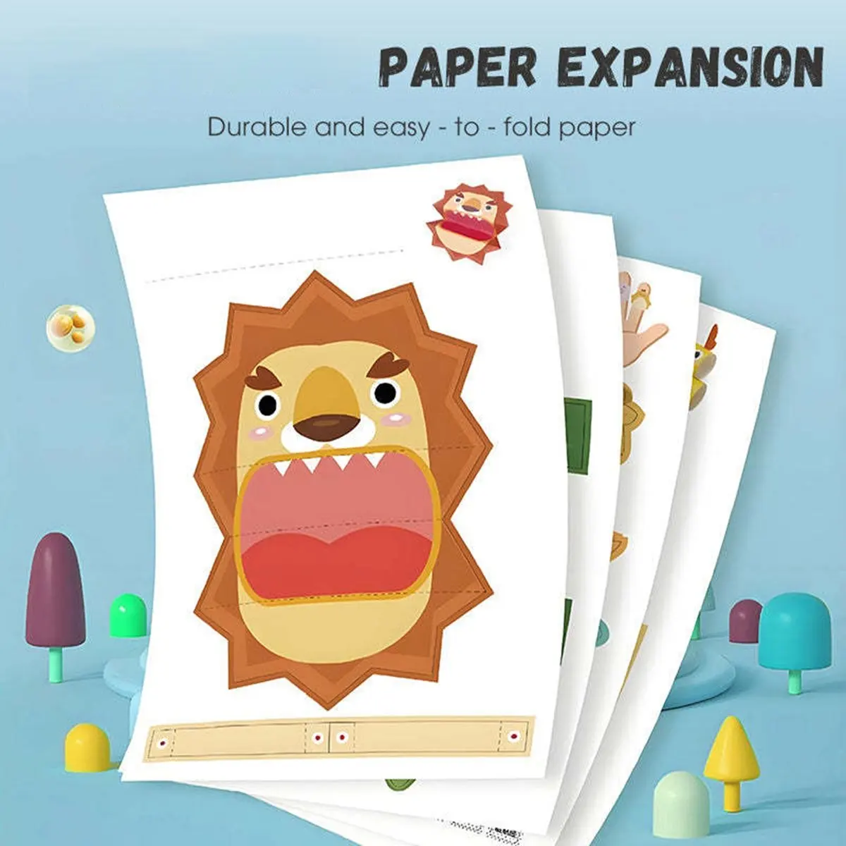 3D Handmade Origami Book Cartoon Animal/Fruits Origami Paper Kids DIY Craft ToyMontessori Educational Toy for Children