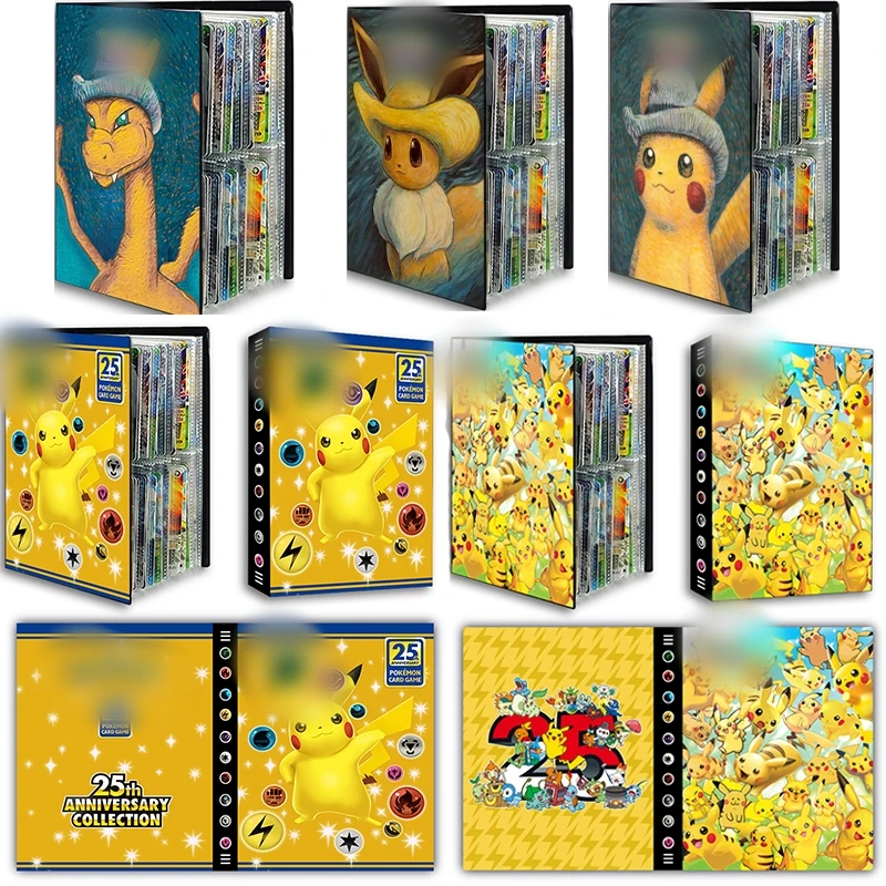 

240pcs Pocket Monsters Anime Charizard Squirtle Eevee Classic Collection Card Storage Book Anime Ptcg Album Protector Notebook