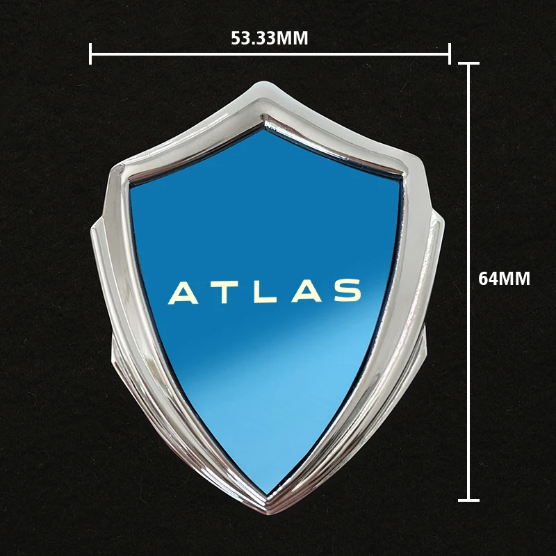 Car 3D Metal Shield Decal - Universal Fit for All Vehicle Custom Logos ATLAS AVATAR BORG WARD Bravo Carnival CHANGAN  COOPERS