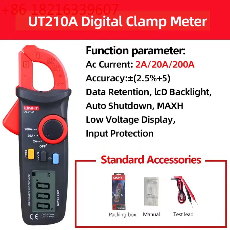 YAO Mini Clamp Meter UT210E UT210D UT210C UT210B UT210A UT210 Digital Multimeter Pliers Ammeter Voltmeter Electric Multites