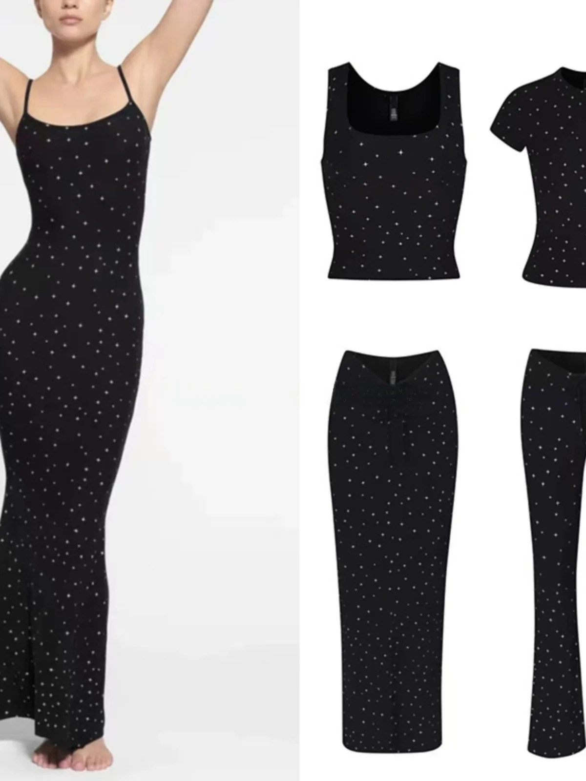 

Summer New Handpied Store Kardaian Star ort Sve Vest Strap Dr Ele Slim Fit Dr No Sve Other Sle for Women