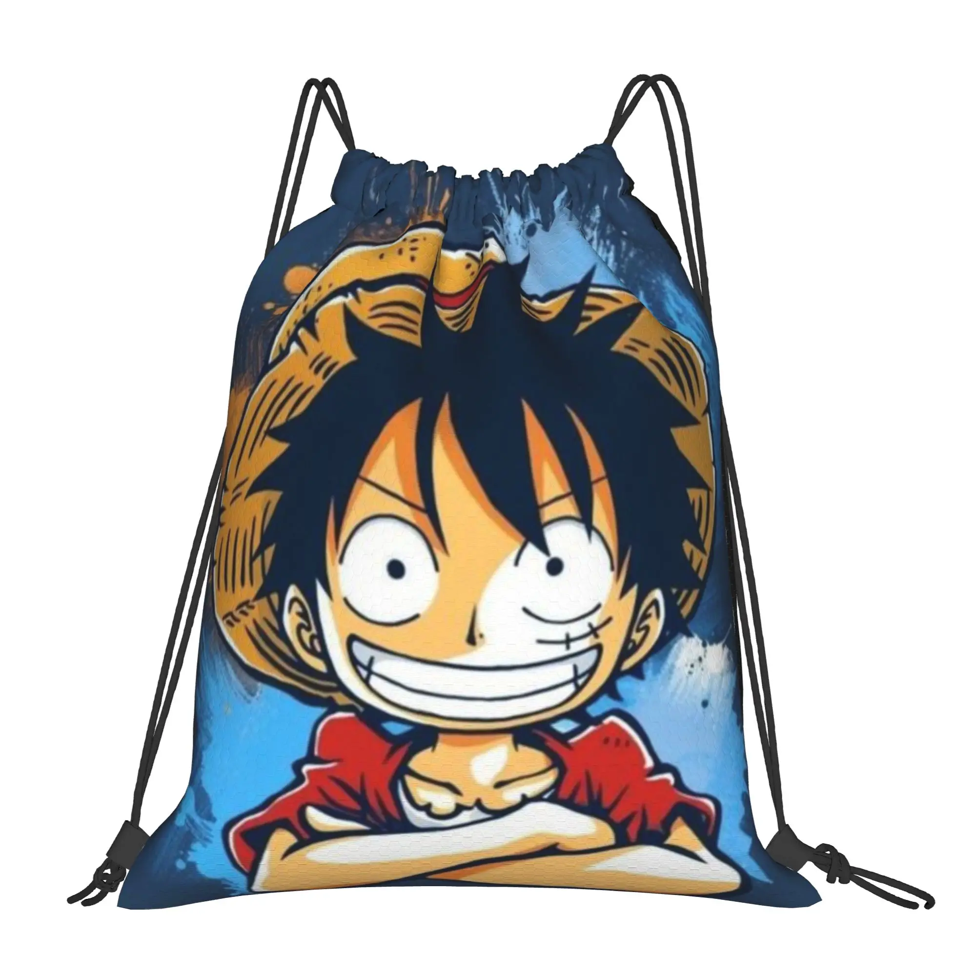 Bolsas con cordón Luffy (23) de One Piece, bolsas deportivas unisex para almacenamiento, organizador, bolsa con cordón y bolsillo