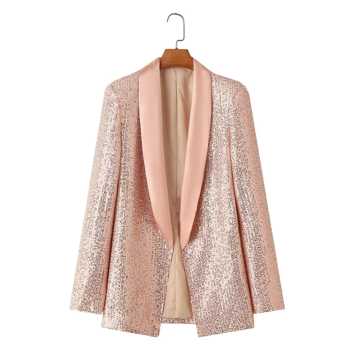 Spring and summer women's clothes 2024 casual long sleeve jacket sequin blazer suit coat