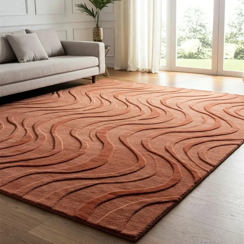 Handmade carpet, living room, bedroom, homestay model room, exhibition hall, bedside high-end carpet 3D relief three-dimensional