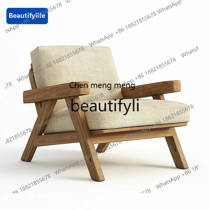 

CQY Solid wood antique hotel living room dining room reception chair leisure single sofa chair
