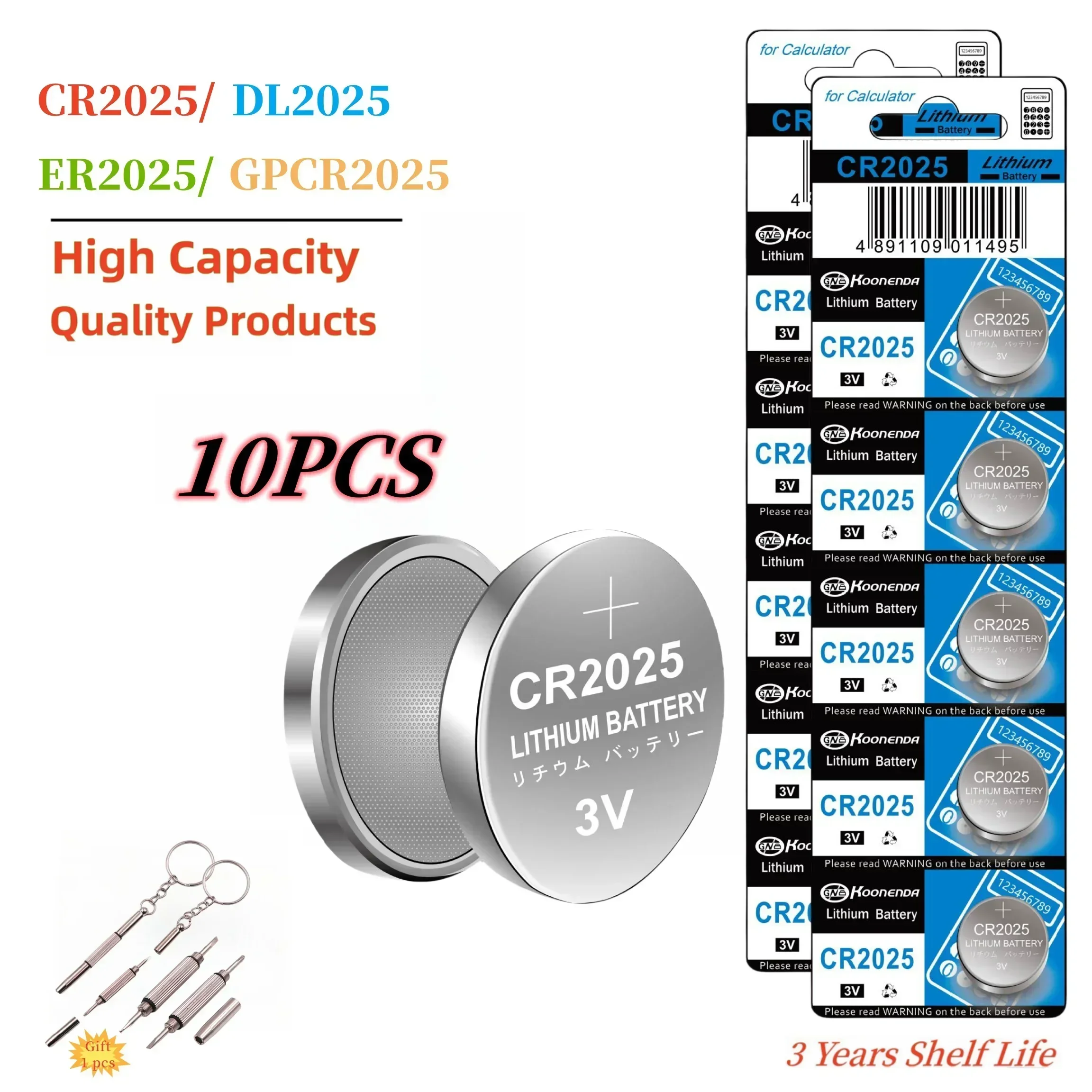 10-50pcs CR2025 DL2025 2025 3V Lithium Coin Cell Batteries Flat Battery for Car Key/Key Fob Audi Mercedes Nissan scales toys etc