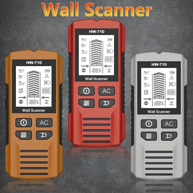 HW-710 Multifunctional Metal&Wall Detector Handheld Stud Finder Wall Scanner AC Cable Wires Depth Tracker Electronic Wood Finder