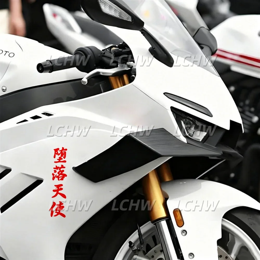 JDM Letter Falling Angel Motorcycle Fender Tank Box Sticker Car Styling Vinyl Auto Body Decoration Decal Waterproof