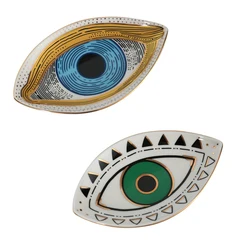 Jewelry Dish Ceramic Storage Trays Trinket Dish Ring Dish Evil Eye Plate Jewelry Organizer Containers Home Desktop Decor