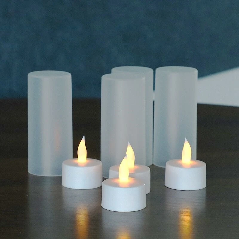 

4/6/8/12pcs Rechargeable Flameless Led Tea Light Candle lamp Electric Waxless Wedding Church Home Bar Church table Decoration