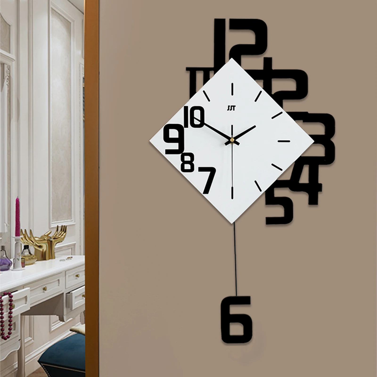 

Swing Wall Clock Modern Design Nordic Style Fashion Creative Living Room Decor Wall Clock