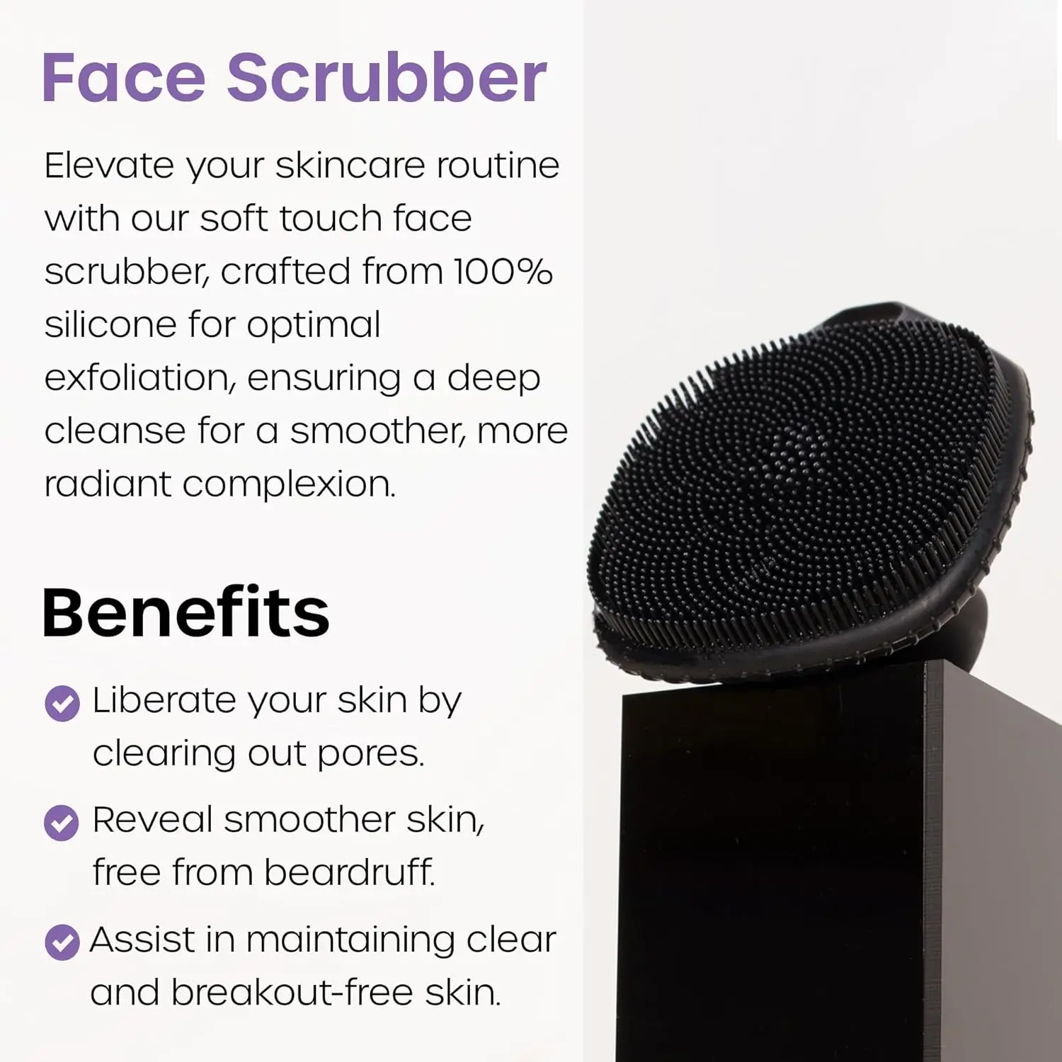 Silicone Face Scrubber and Manual Facial Cleansing Brush with Eye Mask for Gentle Exfoliation