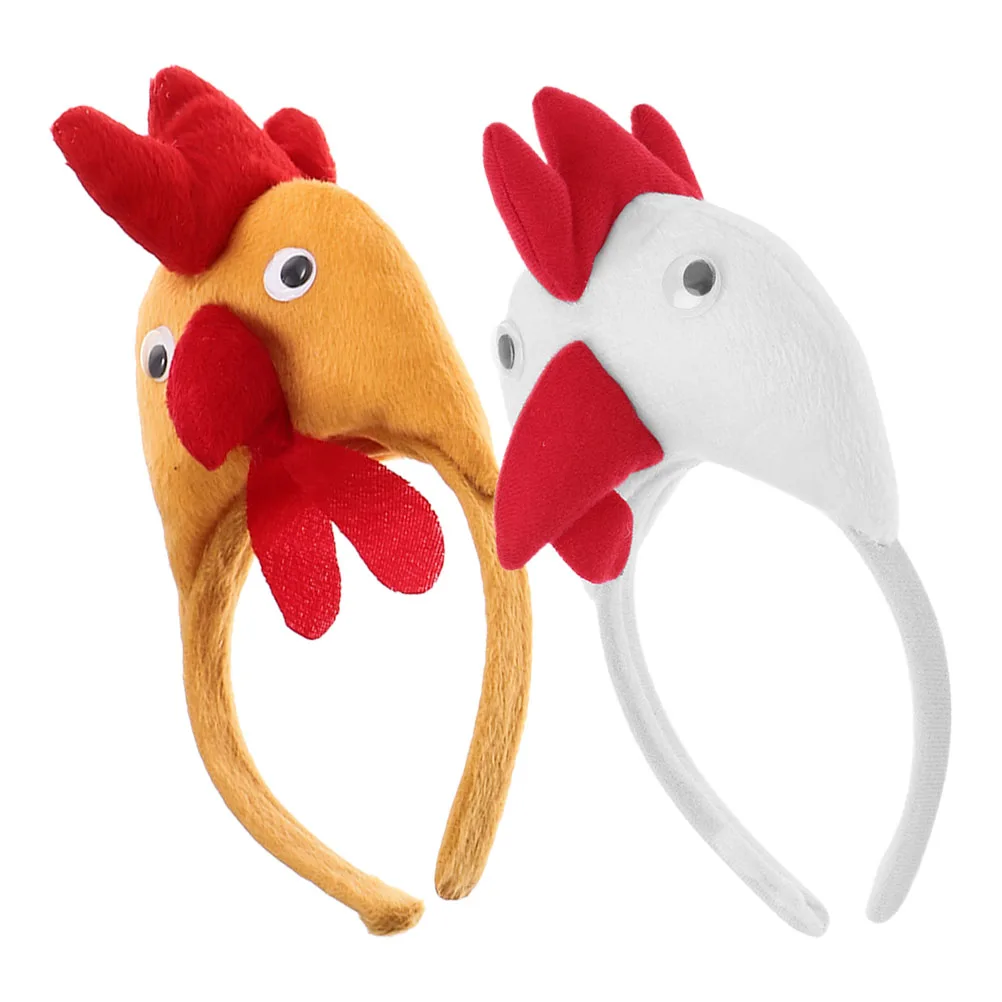 

2pcs Chicken Headband Costume Accessories for Adult Breathable Material Festive Events Cosplay Party Supplies