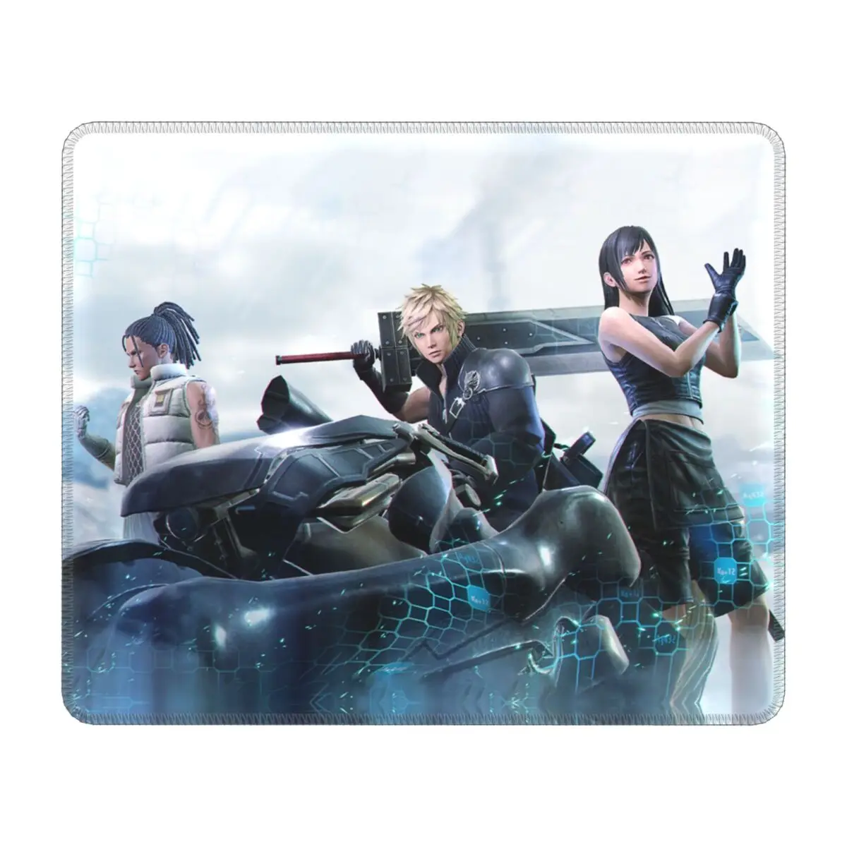 Video Game Final Fantasy Mouse Pad Square Anti-Slip Rubber Mousepad with Durable Stitched Edges for Gaming Computer PC Desk Mat